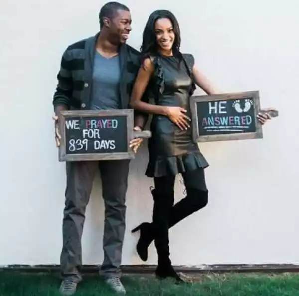 Cute couple pregnant for the first time after over two years of fertility treatments